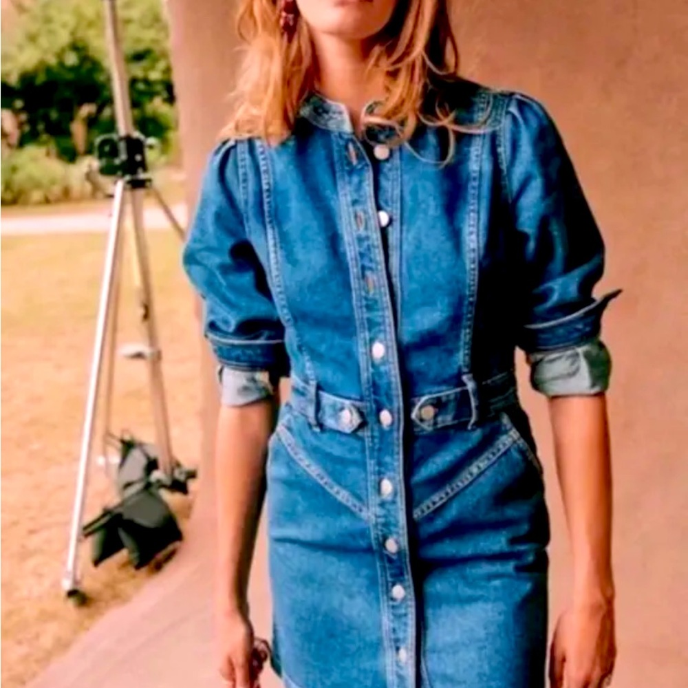 Sezane Alberta Denim Dress Size 36 4 NWT.